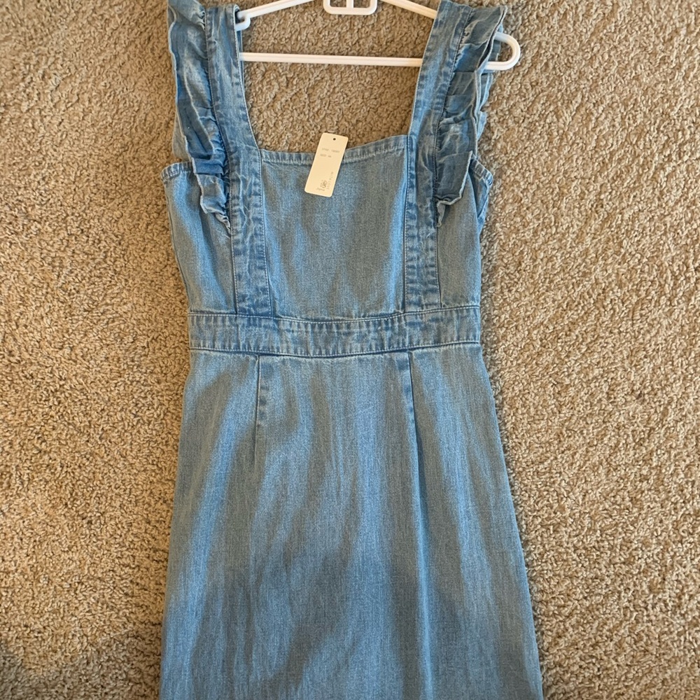 Mini jean dress.